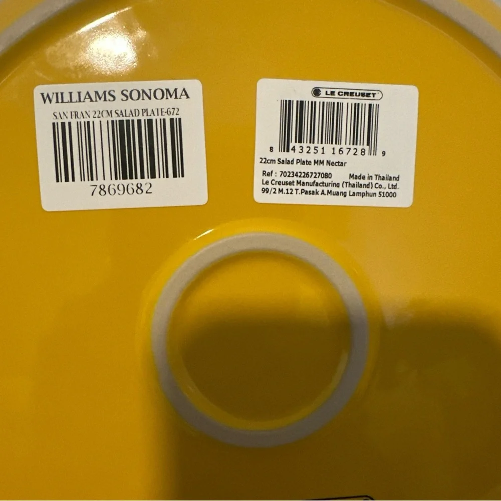 Set of Three le Creuset Yellow lunch Plates NEW NWT